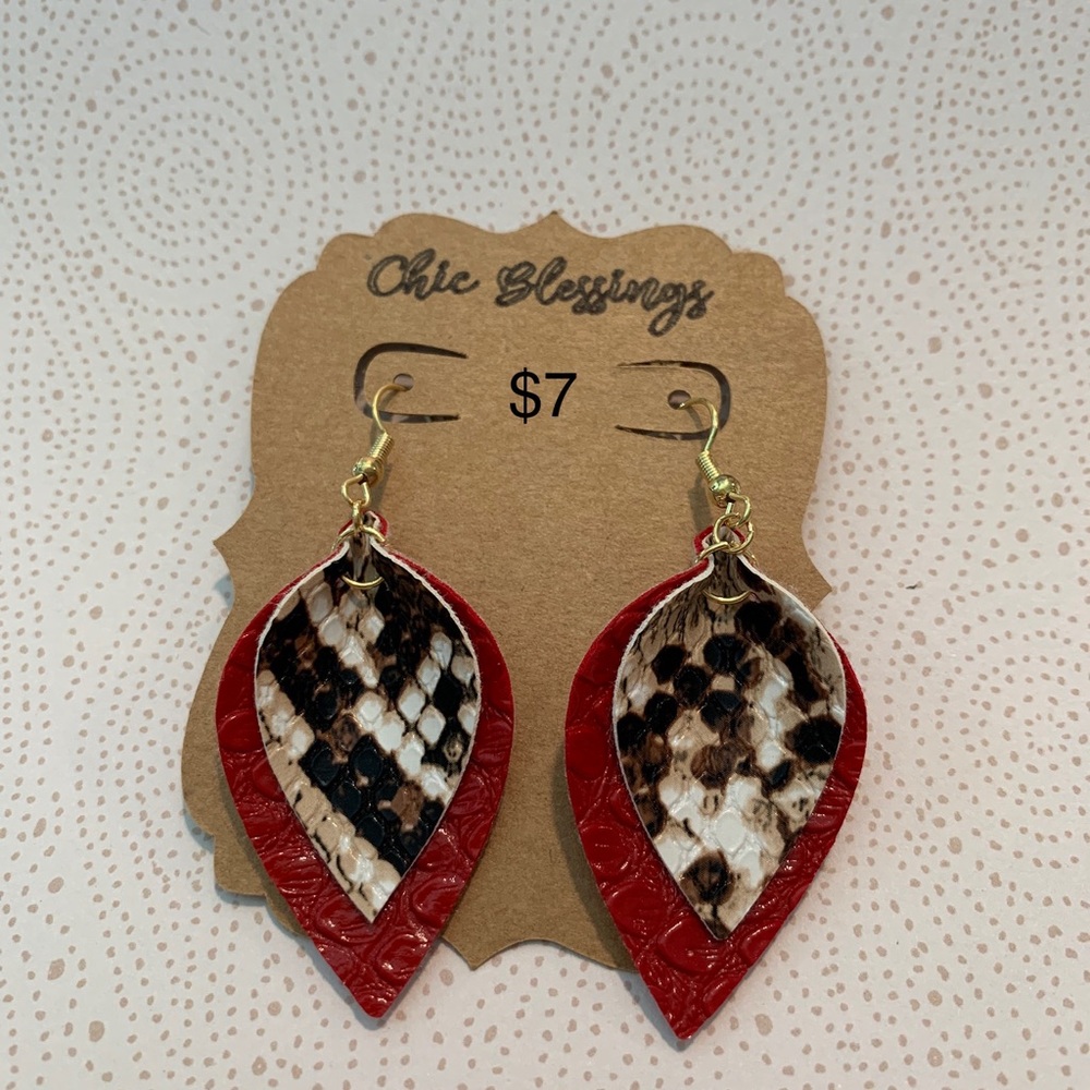 Faux leather earrings
